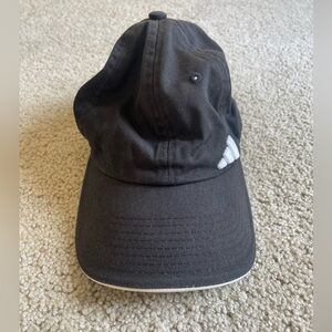 Embroidered black and white adidas baseball hat